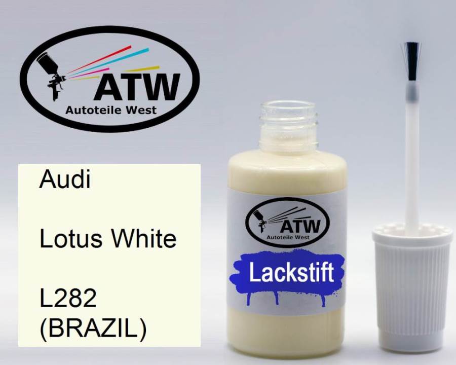 Audi, Lotus White, L282 (BRAZIL): 20ml Lackstift, von ATW Autoteile West.